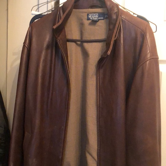 Ralph Lauren Other - Mens brown leather Ralph Lauren bomber jacket. Gently used